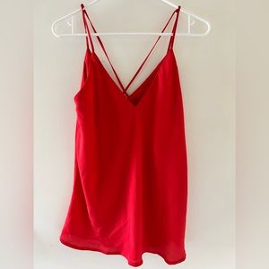 Red crisscross tank top